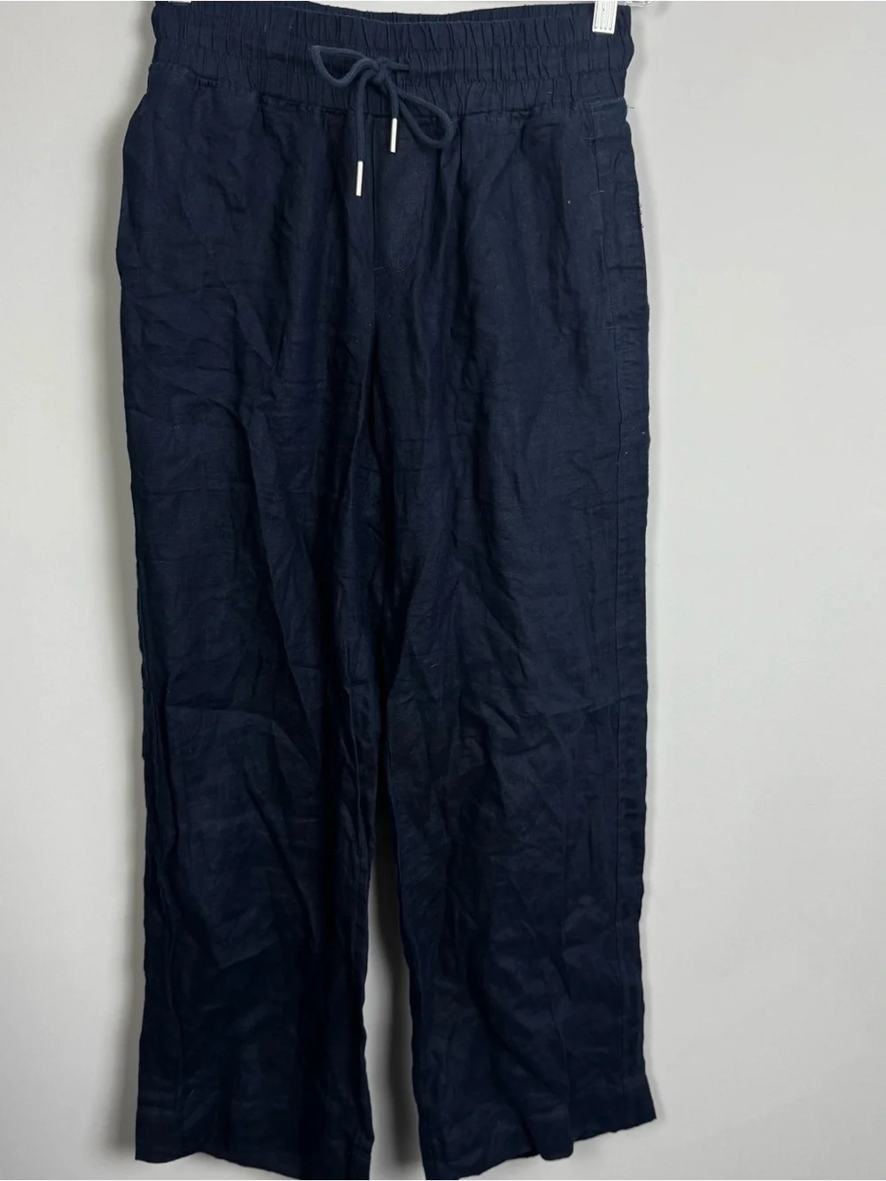 QUINCE | Navy Blue Elastic-Waist Linen Drawstring Pants Women’s Size Small